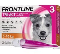 Frontline Tri-Act Spot-On Antiparassitario per Cani 3 Pipette S 5-10kg