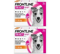 Frontline Tri-Act x3 Pipette, Antiparassitario Per Cani (5-10Kg) Contr