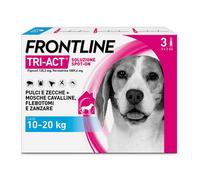 Frontline Tri Act x3 Pipette, Antiparassitario Per Cani e Cuccioli (Taglia M 10-20Kg) Contro Pulci, Zecche, Zanzare, Pappataci e Leishmaniosi