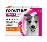 Frontline Tri Act x3 Pipette, Antiparassitario Per Cani e Cuccioli (Taglia S 5-10Kg) Contro Pulci, Zecche, Zanzare, Pappataci e Leishmaniosi