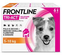 frontline Tri-Act x6 Pipette, Antiparassitario Per Cani e Cuccioli (Taglia S 5-10Kg) Contro Pulci, Zecche, Zanzare, Pappataci e Leishmaniosi