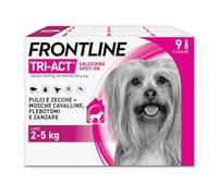 Frontline Tri-Act x9 Antiparassitario Cani Contro la Leishmaniosi (2-5Kg) | Prodotto per Cani e Cuccioli. Protegge da Pulci, Zecche, Zanzare, Pappataci e Leishmaniosi, Antipulci 9 Pipette