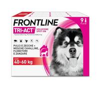 Frontline Tri-Act x9 Antiparassitario Cani Contro la Leishmaniosi (40-60Kg) | Prodotto per Cani e Cuccioli. Protegge da Pulci, Zecche, Zanzare, Pappataci e Leishmaniosi, Antipulci 9 Pipette