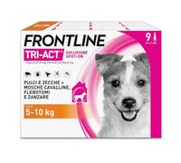 Frontline Tri-Act x9 Antiparassitario Cani Contro la Leishmaniosi (5-10Kg) | Prodotto per Cani e Cuccioli. Protegge da Pulci, Zecche, Zanzare, Pappataci e Leishmaniosi, Antipulci 9 Pipette
