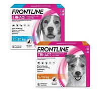 Frontline Triact, 6 Pipette, Cane S (5-10Kg), Antiparassitario per Cani e Cuccioli di Lunga Durata & Triact, 6 Pipette, Cane M (10-20Kg), Antiparassitario per Cani e Cuccioli di Lunga Durata