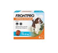 FRONTPRO 6 Compresse Masticabili Antiparassitario per Cani di Peso > 10-25 kg Protegge da Pulci e Zecche, Antipulci in Confezione da 6 Compresse da 68 mg di Afoxolaner