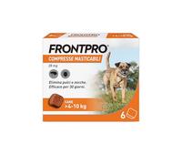 FRONTPRO 6 Compresse Masticabili Antiparassitario per Cani di Peso > 4-10 kg Protegge da Pulci e Zecche, Antipulci in Confezione da 6 Compresse da 28.3 mg di Afoxolaner
