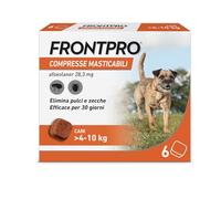 FRONTPRO 6 Compresse Masticabili Antiparassitario per Cani di Peso > 4-10 kg Protegge da Pulci Zecca Uova e Larve Antipulci in Confezione da 6 Compresse da 28.3 mg di Afoxolaner