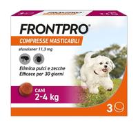 FRONTPRO compresse antiparassitarie masticabili per cani 3 compresse peso 2-4 kg - Antiparassitario per cani - 1° ORDINE? scegli lo sconto BZR5 / BZR20 + 200 punti fedeltà