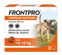 FRONTPRO compresse antiparassitarie masticabili per cani 3 compresse peso 4-10 kg - Antiparassitario per cani - 1° ORDINE? scegli lo sconto BZR5 / BZR20 + 200 punti fedeltà