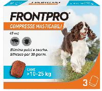 FRONTPRO x3 Compresse Masticabili Antiparassitario Per Cani (10-25Kg) Contro Pulci e Zecche