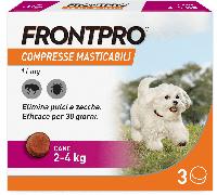 FRONTPRO Compresse Masticabili Per Cani Contro Pulci E Zecche 2-4Kg 3 COMPRESSE