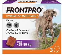 FRONTPRO Compresse Masticabili Per Cani Contro Pulci E Zecche 25-50Kg 3 COMPRESSE