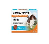 FRONTPRO x3 Compresse Masticabili Antiparassitario Per Cani (10-25Kg) Contro Pulci e Zecche