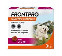 FRONTPRO x3 Compresse Masticabili Antiparassitario Per Cani (2-4Kg) Contro Pulc