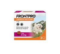 FRONTPRO x3 Compresse Masticabili Antiparassitario Per Cani (2-4Kg) Contro Pulci e Zecche