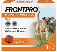 FRONTPRO x3 Compresse Masticabili Antiparassitario Per Cani (4-10Kg) Contro Pulci e Zecche