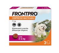 FRONTPRO x3 Compresse Masticabili Per Cani Contro Pulci E Zecche (2-4Kg)