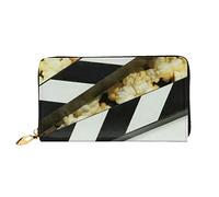 FROON Borsa lunga in pelle palmare alla moda cinema clapboard e popcorn portafoglio business in pelle tascabile portamonete per regali, Nero , Taglia unica