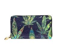 FROON Borsa lunga in pelle palmare moda un soffio nel tempo Weed portafoglio business in pelle Pocketbook Moneybag per regali, Nero , Taglia unica