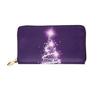FROON Borsa lunga in pelle portatile alla moda con albero di Natale viola portafoglio business in pelle tascabile portamonete per regali, Nero , Taglia unica