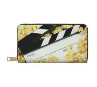 FROON Cinema Clapboard e Popcorn Pochette Lunga in Ecopelle Chic Elegante Portafoglio da Donna per Donne Moderne Grande Capacità Porta Carte e Tasche Organizzatrici Borsa Durevole Borsa per i Viaggi