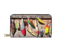 FROON Esca da pesca lunga in finta pelle pochette chic elegante portafoglio da donna per donne moderne grande capacità porta carte e tasche organizer borsa resistente per i viaggi di tutti i giorni,