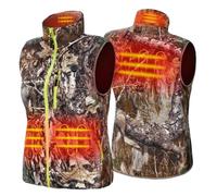 FRoon Gilet riscaldato Mimetico da Uomo, Fodera in Pile Super Morbida, con Cappuccio riscaldato Retrattile e Pacco Batteria per Caccia, Escursionismo,L,Color A
