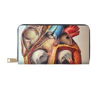 FROON Human Anatomy - Portafoglio lungo da donna in finta pelle, con motivo anatomia umana, elegante e alla moda, con porta carte di credito e tasche organizer di grande capacità, borsa resistente per