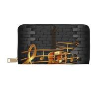 FROON Pochette lunga da donna in finta pelle con note a chitarra, elegante e alla moda, per donne moderne, porta carte di credito di grande capacità e tasche organizer, borsa resistente per i viaggi