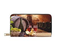 FROON Pochette lunga da donna in finta pelle per cantina del vino rosso, elegante e alla moda, con porta carte di credito e tasche organizer, borsa resistente per i viaggi di tutti i giorni, bianco,