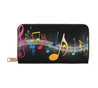 FROON Pochette lunga in ecopelle colorata con note musicali chic ed eleganti portafogli da donna per donne moderne, porta carte di grande capacità e tasche organizer, borsa resistente per i viaggi di