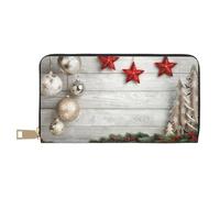 FROON Pochette lunga in ecopelle con albero di Natale e campane eleganti portafogli da donna per donne moderne, porta carte di grande capacità e tasche organizer borsa resistente per i viaggi di tutti
