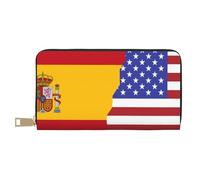 FROON Pochette lunga in ecopelle con bandiera della Spagna americana, elegante e alla moda, portafogli da donna moderne, grande capacità, porta carte e tasche organizer, borsa resistente per i viaggi