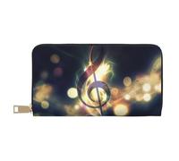 FROON Pochette lunga in ecopelle con note musicali, eleganti e alla moda, portafogli da donna moderne, grande capacità, porta carte e tasche organizer, borsa resistente per i viaggi di tutti i giorni,