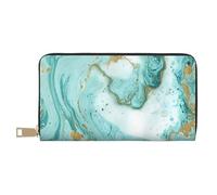 FROON Pochette lunga in ecopelle verde oro marmo elegante portafoglio da donna per donne moderne grande capacità porta carte e tasche organizer borsa resistente per i viaggi di tutti i giorni, bianco,