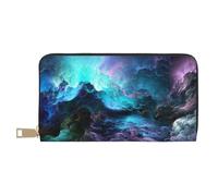 FROON Pochette lunga in finta pelle con grafica 3D universo spaziale, elegante e alla moda, per donne moderne, grande capacità, porta carte e tasche organizer, borsa resistente per i viaggi di tutti i