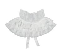 FROON Sciarpa Scialle con Lacci e Colletto Plissettato a Doppio Strato, Accessorio da Collo Arricciato for Cosplay Donna, Eventi storici(Wit)