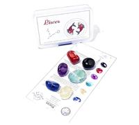 FROON Set di Pietre grezze Cristallo Naturale per i 12 segni zodiacali, Tutorial Standard DIY Minerale, Scatola PP, 1 Set (Ariete a Scorpione)