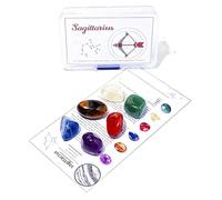 FROON Set di Pietre grezze Cristallo Naturale per i 12 segni zodiacali, Tutorial Standard DIY Minerale, Scatola PP, 1 Set (Ariete a Scorpione)
