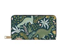 FROON Simpatico dinosauro lungo pochette in ecopelle chic elegante portafogli da donna per donne moderne grande capacità porta carte e tasche organizer borsa resistente per i viaggi di tutti i giorni,