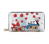 FROON Simpatico gufo lungo pochette in ecopelle chic elegante portafogli da donna per donne moderne grande capacità porta carte e tasche organizer borsa resistente per i viaggi di tutti i giorni,