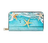 FROON Starfish Reti da pesca lunghe in finta pelle pochette chic eleganti portafogli da donna per donne moderne grande capacità porta carte e tasche organizer borsa resistente per i viaggi di tutti i