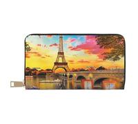 FROON Torre Eiffel Parigi lunga pochette in ecopelle chic elegante portafoglio da donna per donne moderne grande capacità porta carte e tasche organizer borsa resistente per i viaggi di tutti i