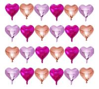 Froova Palloncini a forma di cuore, 24 pezzi, 45,7 cm, per San Valentino, rosa acceso, viola, oro rosa, a forma di cuore, in Mylar, per ragazze e donne, anniversario, dolce San Valentino, decorazione