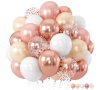 Froova Palloncini in oro rosa, 30,5 cm, metallizzati, oro rosa e bianco, per matrimoni, addio al nubilato, laurea, baby shower, feste di compleanno
