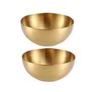 FROOWAN Confezione da 2 ciotole grandi in acciaio inox da 3 l, per frutta, ramen, insalata, pasta, zuppa, set da 2, lavabili in lavastoviglie e forno a microonde, oro (oro)