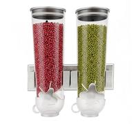 FROPIJ Dispenser per cereali doppio, 3 l, dispenser per cereali, dispenser per caramelle, caramelle e farina d'avena