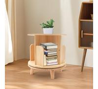 FROPIJ Libreria girevole a 360°, Libreria girevole con tovaglia, scaffale in legno per libri, artigianato e oggetti da collezione