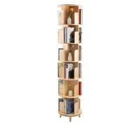 FROPIJ Libreria girevole a 360°, Libreria girevole con tovaglia, scaffale in legno per libri e oggetti da collezione (6 piani)
